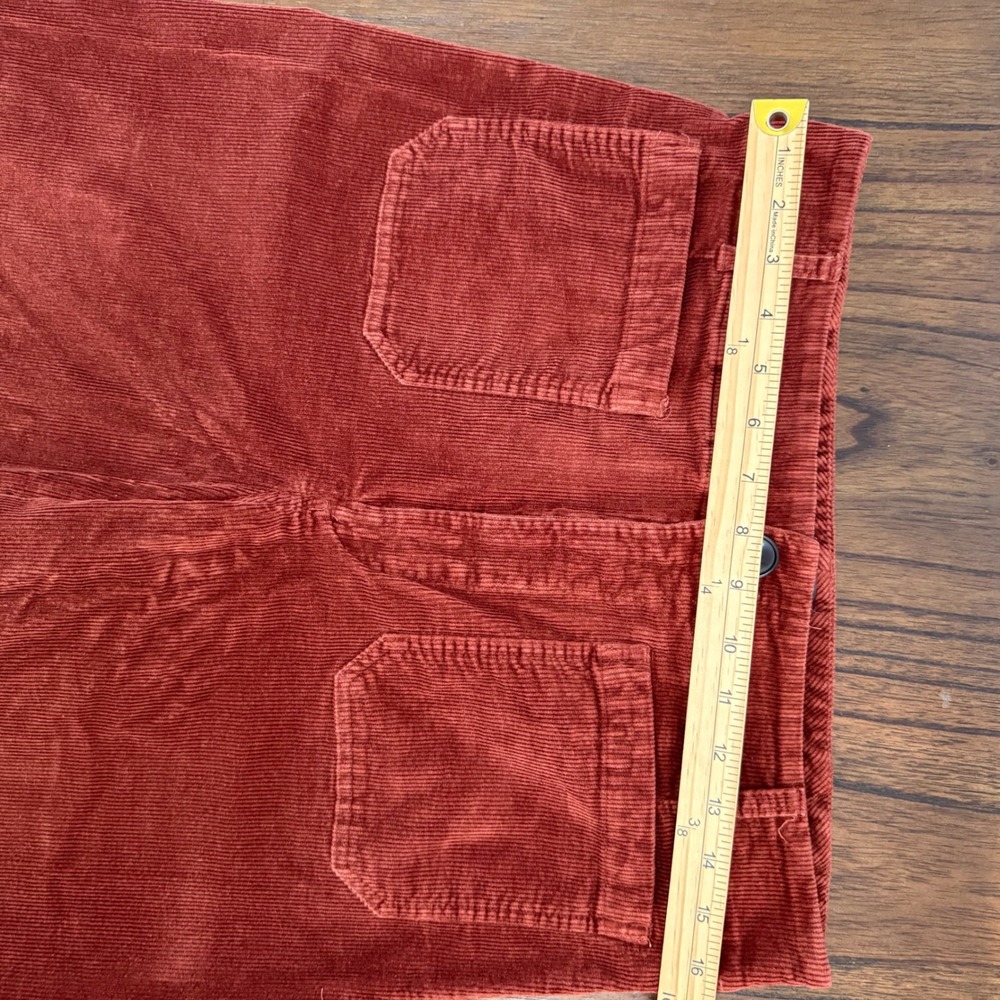 Maeve Anthropologie The Colette Corduroy Wide Leg Pants Rust Orange Size 33 - Picture 6 of 7